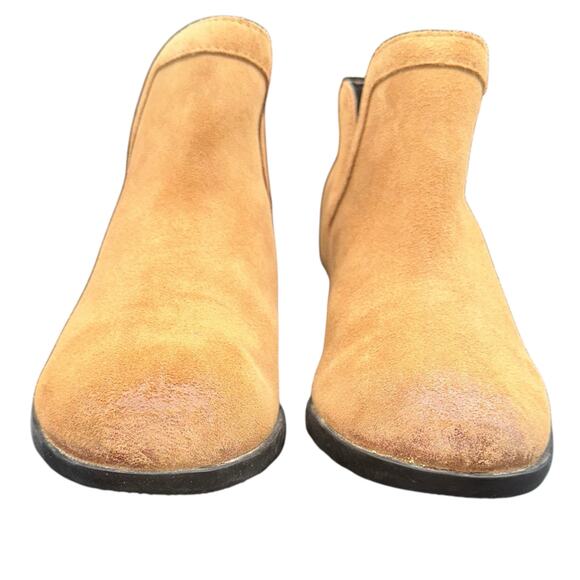 Sorel Emelie Chelsea Camel Suede Ankle Boots Size 8 Waterproof Leather Booties - Picture 2 of 11